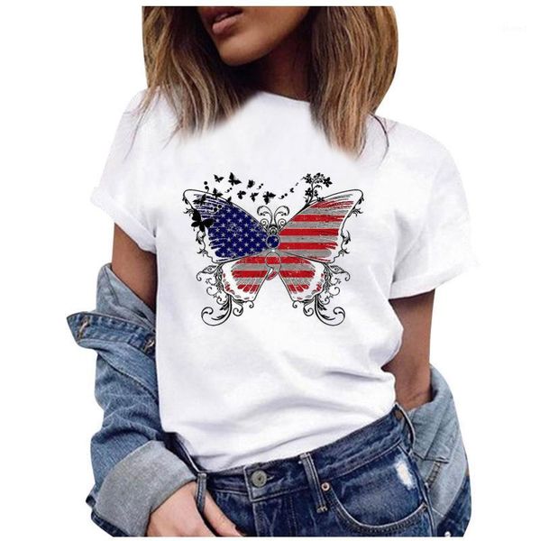 women's t-shirt fashion women american flag print short sleeve o-neck summer ladies casual stars and stripes patrio #p1, White
women's t-shirt fashion women american flag print short sleeve o-neck summer ladies casual stars and stripes patrio #p1, White