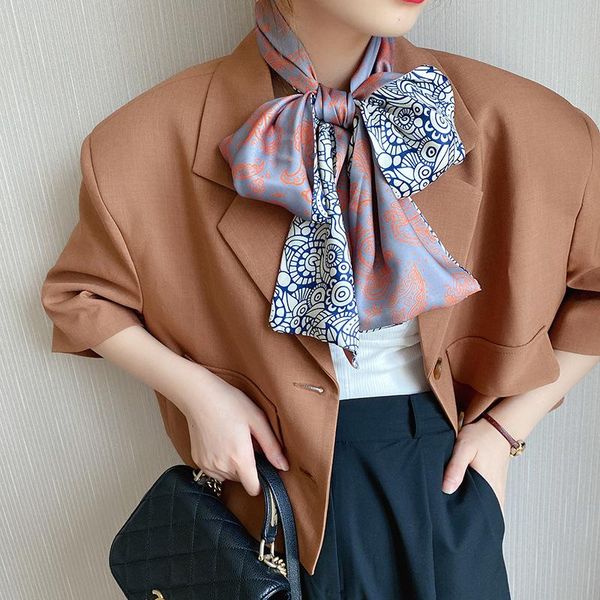 scarves hijab silk scarf women vintage flower print long advanced feeling lady hair band foulard neckerchief female bandana shawl, Blue;gray
scarves hijab silk scarf women vintage flower print long advanced feeling lady hair band foulard neckerchief female bandana shawl, Blue;gray