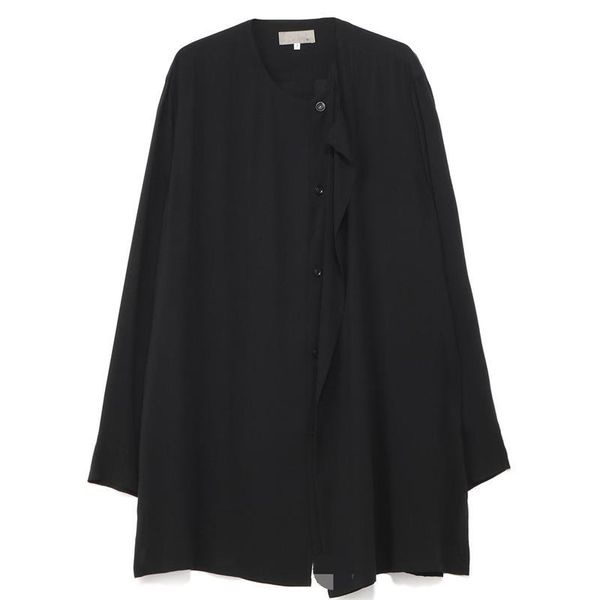 men's trench coats spring and autumn artificial silk round collar left false two layers of irregular design pure loose long sleeve coat, Tan;black
men's trench coats spring and autumn artificial silk round collar left false two layers of irregular design pure loose long sleeve coat, Tan;black