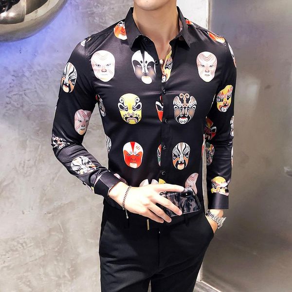 chinese style print shirt men slim fit korea size clothes long sleeve 2021 designer club camisa masculina men's casual shirts, White;black
chinese style print shirt men slim fit korea size clothes long sleeve 2021 designer club camisa masculina men's casual shirts, White;black