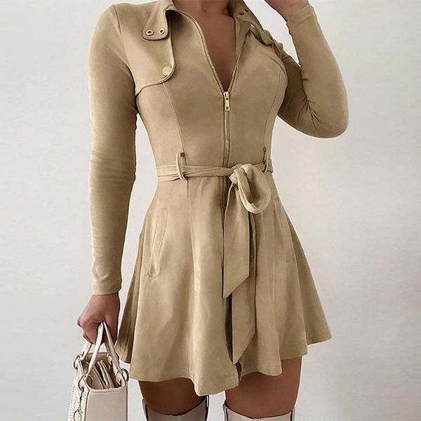 casual dresses dress 2021 autumn women's long sleeve high waist v-neck office shirt solid slim female elegant dresse, Black;gray
casual dresses dress 2021 autumn women's long sleeve high waist v-neck office shirt solid slim female elegant dresse, Black;gray