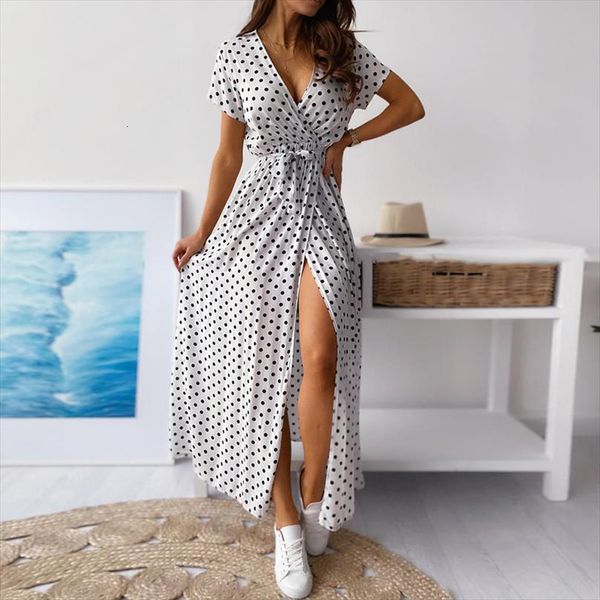 boho v neck short sleeve womens dresses beach maxi party dot printed long summer casual clothing, Black;gray
boho v neck short sleeve womens dresses beach maxi party dot printed long summer casual clothing, Black;gray