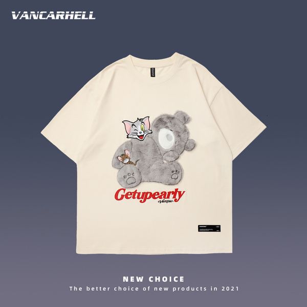 tee polo ins street plush cartoon bear print short sleeve t-shirt men's fashion hip hop loose couple casual half t-shirt women, White;black
tee polo ins street plush cartoon bear print short sleeve t-shirt men's fashion hip hop loose couple casual half t-shirt women, White;black