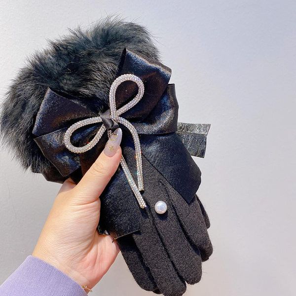 five fingers gloves korean vintage bowknot cashmere women elegant winter warm fur touch screen christmas gift gl113001, Blue;gray
five fingers gloves korean vintage bowknot cashmere women elegant winter warm fur touch screen christmas gift gl113001, Blue;gray