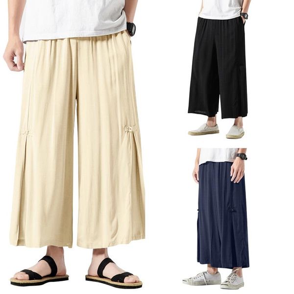 men's pants men cotton linen cropped cross summer male casual wide-legged bloomer waist rope straight calf-length trousers 5xl incerun, Black
men's pants men cotton linen cropped cross summer male casual wide-legged bloomer waist rope straight calf-length trousers 5xl incerun, Black