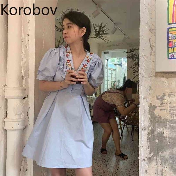 korobov summer flower embroidery women dress korean puff sleeve a-line dresses vintage elegant high waist vestidos 210430, Black;gray
korobov summer flower embroidery women dress korean puff sleeve a-line dresses vintage elegant high waist vestidos 210430, Black;gray