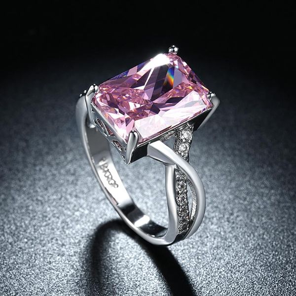 wedding rings fashion finger jewelry pink big stone square cutting ring size 6,7, 8,9 for women white gold color anillos, Slivery;golden 
wedding rings fashion finger jewelry pink big stone square cutting ring size 6,7, 8,9 for women white gold color anillos, Slivery;golden