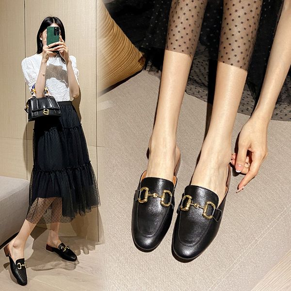 retro sling-back block low heels for women hanged metal genuine leather mules shallow working casual shoes woman 0227, Black
retro sling-back block low heels for women hanged metal genuine leather mules shallow working casual shoes woman 0227, Black