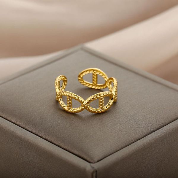 cluster rings gothic hollow pig nose for women stainless steel gold siver color opening adjustable couple jewelry lover gift 2021, Golden;silver
cluster rings gothic hollow pig nose for women stainless steel gold siver color opening adjustable couple jewelry lover gift 2021, Golden;silver