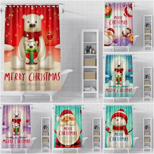 shower curtains christmas santa claus bathroom curtain snowman pattern for home decor polyester material
shower curtains christmas santa claus bathroom curtain snowman pattern for home decor polyester material