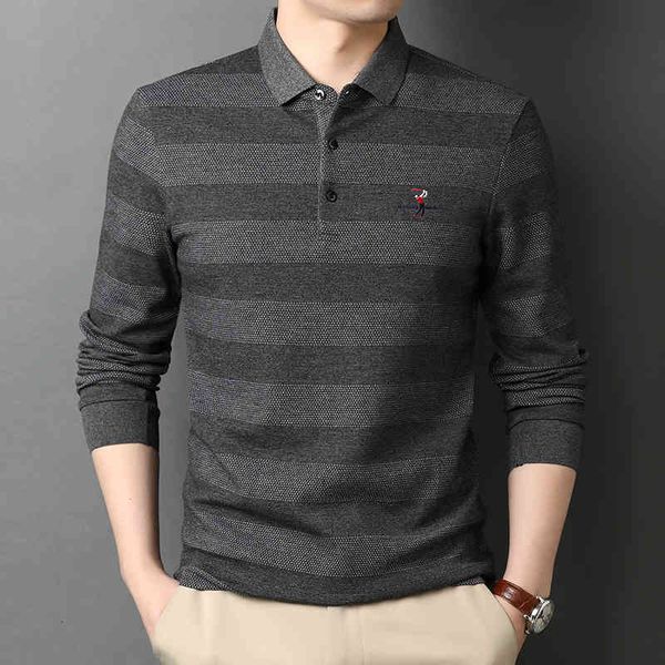 men's polos high end fashion brand striped casual embroidered designer turn down collar long sleeve shirts for men's clothes v16y, White;black
men's polos high end fashion brand striped casual embroidered designer turn down collar long sleeve shirts for men's clothes v16y, White;black