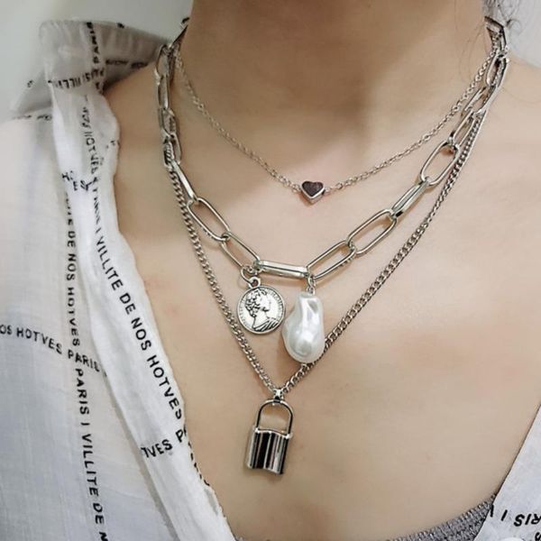 chains fashion punk pearl chain necklaces & pendants for women 2021 girls vintage love lock drop pendant necklace jewelry accessories, Silver
chains fashion punk pearl chain necklaces & pendants for women 2021 girls vintage love lock drop pendant necklace jewelry accessories, Silver