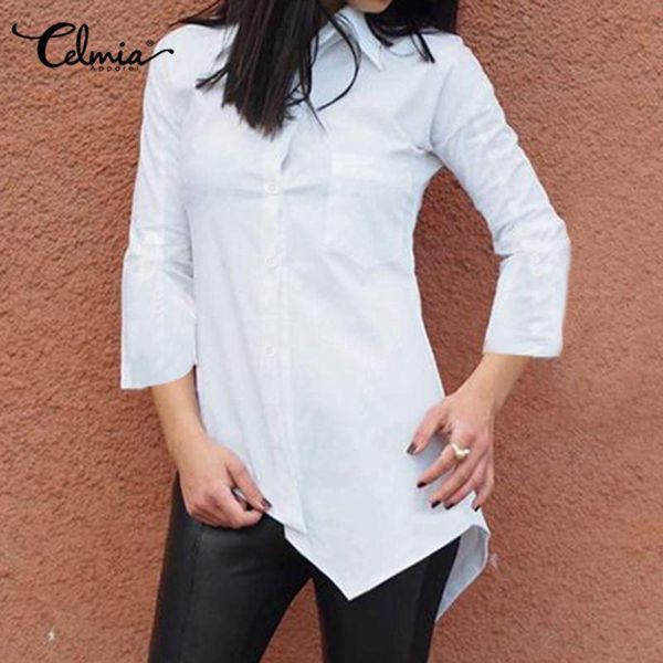stylish vintage celmia women casual asymmetrical blouses 2021 summer loose solid basic shirts female clothes work blusas 7 women's &, White
stylish vintage celmia women casual asymmetrical blouses 2021 summer loose solid basic shirts female clothes work blusas 7 women's &, White