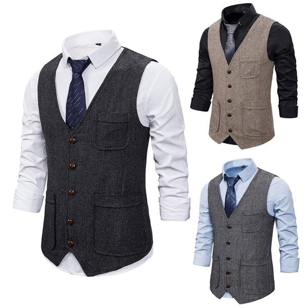 men's vests 2021 single breasted business waistcoat casual formal men solid color suit vest d30, Black;white
men's vests 2021 single breasted business waistcoat casual formal men solid color suit vest d30, Black;white
