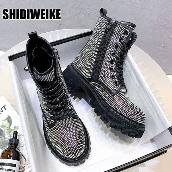 boots shiny crystal women ankle square heel for chunky platform boot shoes woman tube thick vc1393, Black
boots shiny crystal women ankle square heel for chunky platform boot shoes woman tube thick vc1393, Black