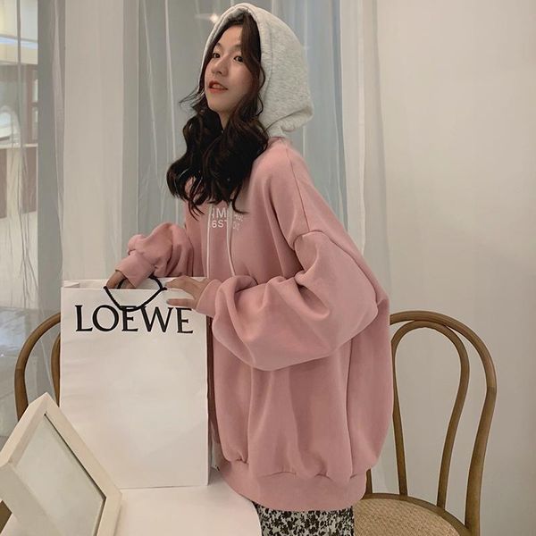 hoodie women's tide spring autumn letter printing stitching hooded drop sleeves student loose hoodies & sweatshirts, Black
hoodie women's tide spring autumn letter printing stitching hooded drop sleeves student loose hoodies & sweatshirts, Black