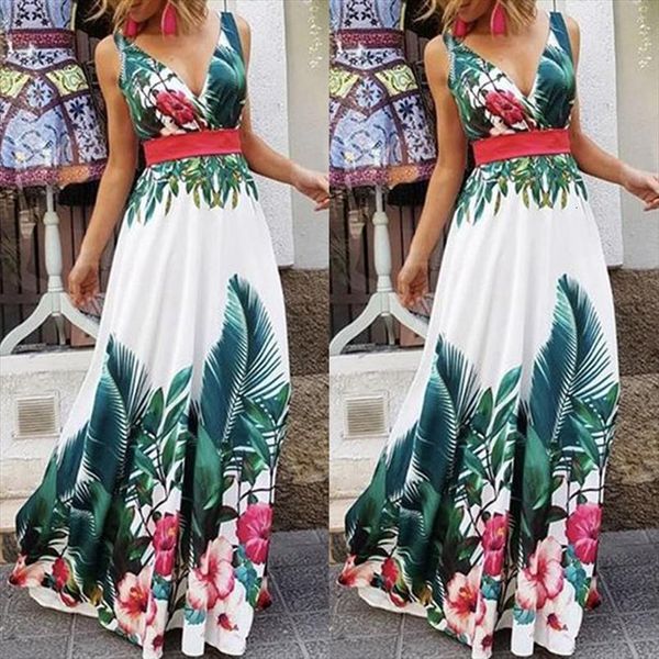 summer holiday floral print beach women dresses boho maxi v neck evening party sundress sleeveless high waist clothing, Black;gray
summer holiday floral print beach women dresses boho maxi v neck evening party sundress sleeveless high waist clothing, Black;gray