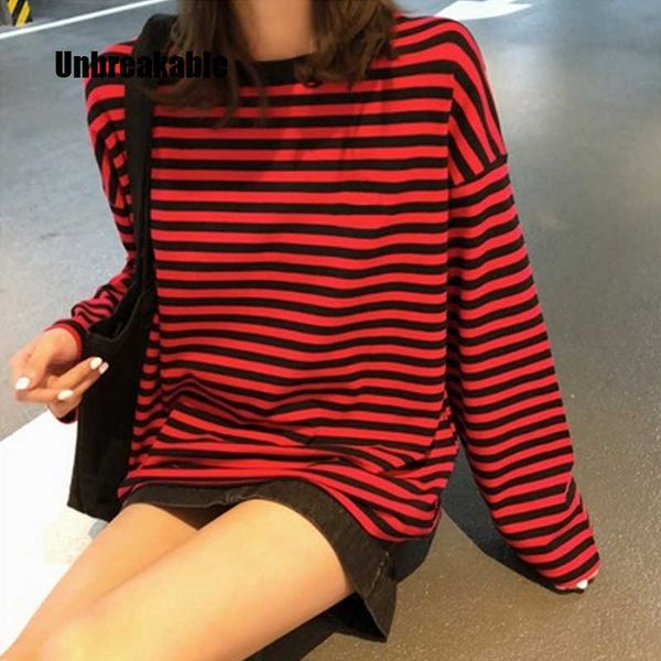 women men fashion brand korea style vintage black red stripe harajuku o-neck long sleeve t-shirts female casual tshirts 210527, White
women men fashion brand korea style vintage black red stripe harajuku o-neck long sleeve t-shirts female casual tshirts 210527, White