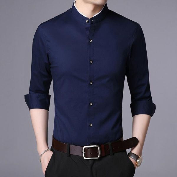 men's casual shirts long 2021 brand collar shirt mandarin sleeve regular fit cotton autumn black korean dress men clothes masculino, White;black
men's casual shirts long 2021 brand collar shirt mandarin sleeve regular fit cotton autumn black korean dress men clothes masculino, White;black