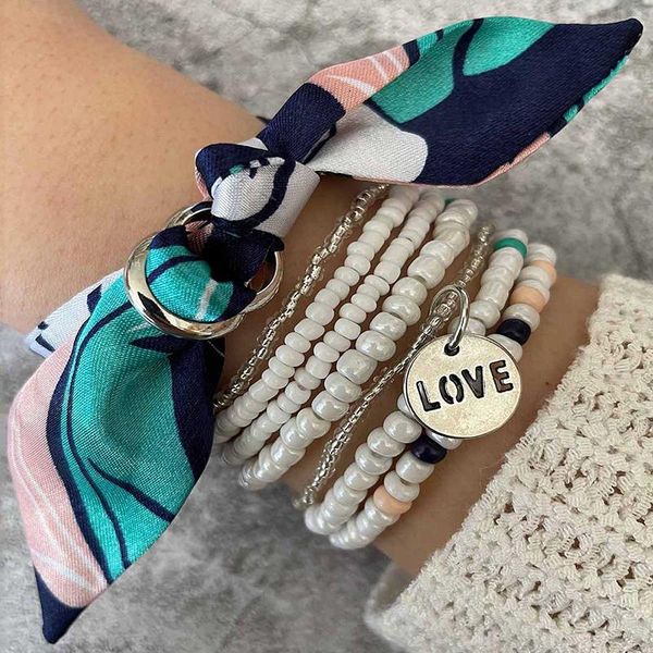 bangle 6 pcs/set ladies fashion white transparent simple round bead letter charm hair rope bracelet design combination holiday gift, Black
bangle 6 pcs/set ladies fashion white transparent simple round bead letter charm hair rope bracelet design combination holiday gift, Black