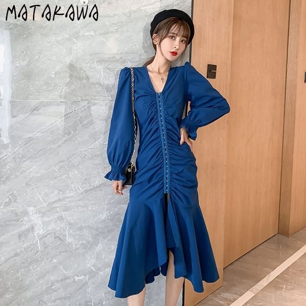 matakawa french retro lantern sleeve woman dress fashion v-neck femme robe ruffled draped trumpet / mermaid vestido 210513, Black;gray
matakawa french retro lantern sleeve woman dress fashion v-neck femme robe ruffled draped trumpet / mermaid vestido 210513, Black;gray