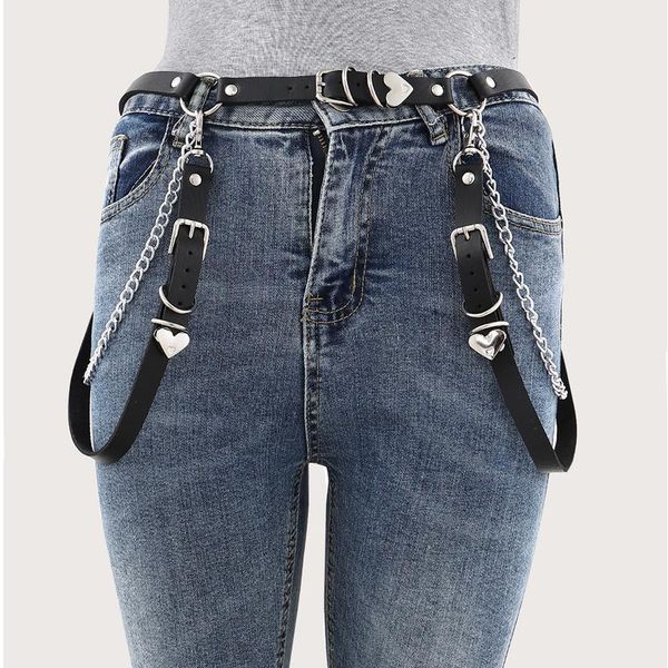 belts ladies heart pendant leather harness belt metal tassel chain for women skirt accessories female punk style goth bondage, Black;brown
belts ladies heart pendant leather harness belt metal tassel chain for women skirt accessories female punk style goth bondage, Black;brown