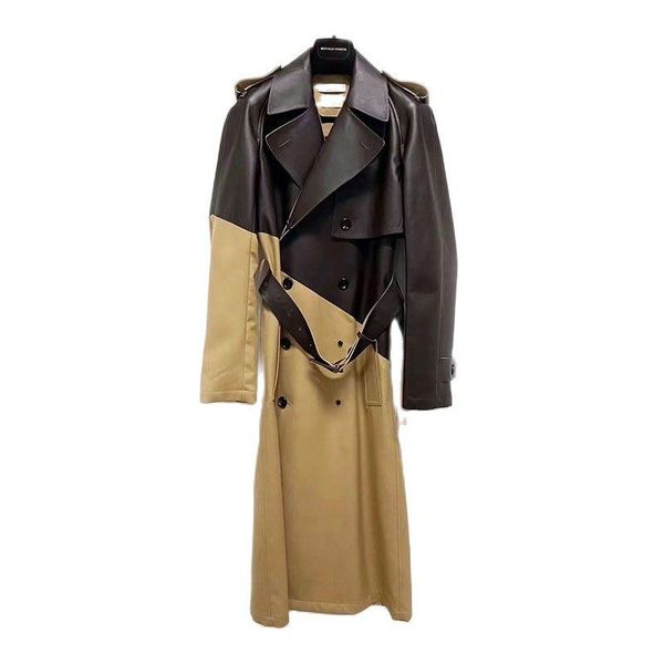 women's leather & faux 21 autumn korea style sheepskin windbreaker long trench coat jacket lady overcoat, Black
women's leather & faux 21 autumn korea style sheepskin windbreaker long trench coat jacket lady overcoat, Black