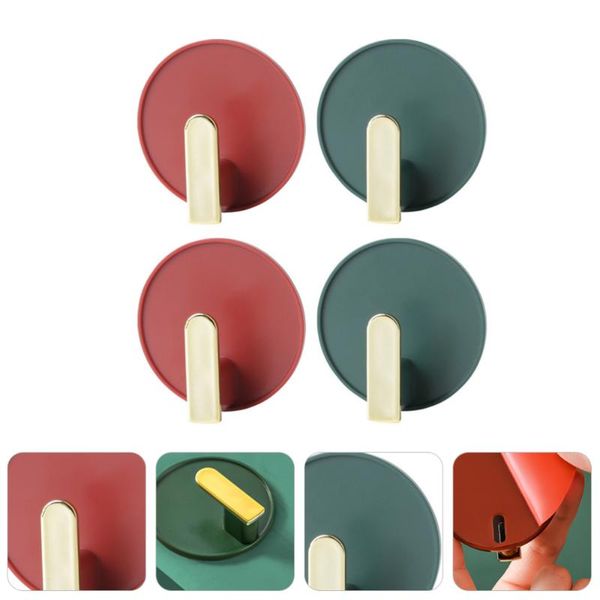 hooks & rails 4pcs multi-purpose powerful non-punch wall hook clothes coat storage