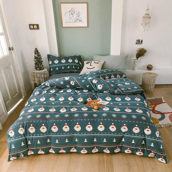 bedding sets 100% cotton ins style comfort cover set christmas milu deer elk cute for kids home textile
