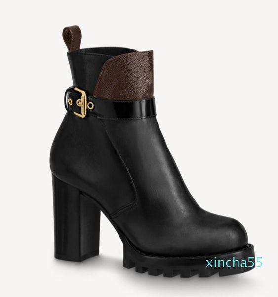 women black leather boots high heel buckle strap designer lay star trail chunky ankle treaded rubber outsole boot
women black leather boots high heel buckle strap designer lay star trail chunky ankle treaded rubber outsole boot