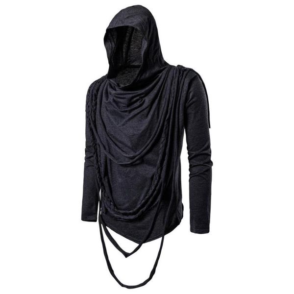 men's t-shirts men autumn punk rock hip hop long sleeve t shirt ripped tassel hooded tees man gothic style cloak black white 6 colors, White;black
men's t-shirts men autumn punk rock hip hop long sleeve t shirt ripped tassel hooded tees man gothic style cloak black white 6 colors, White;black
