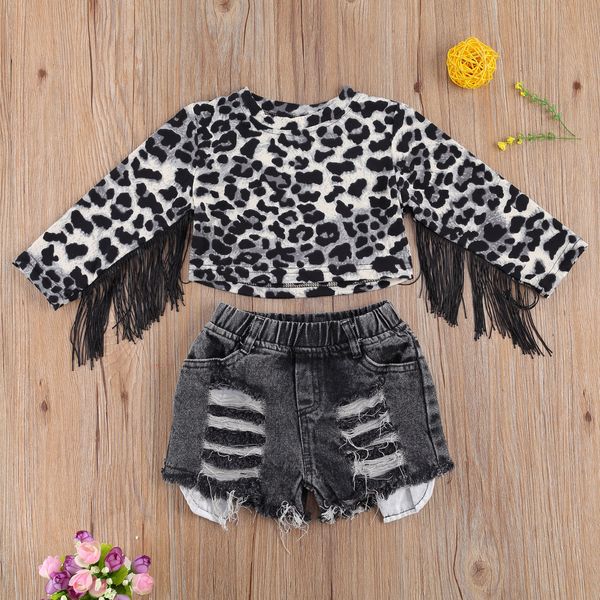 sunsiom fashion kids girls clothes sets leopard tassel long sleeve pullover t shirts denim hole shorts sets, White
sunsiom fashion kids girls clothes sets leopard tassel long sleeve pullover t shirts denim hole shorts sets, White