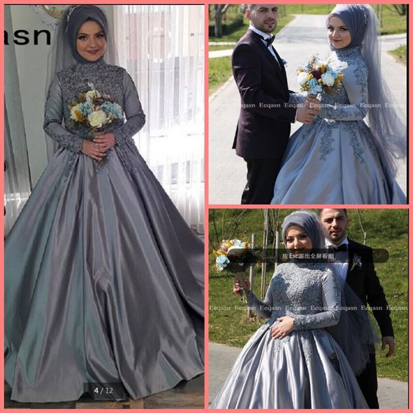 vestido de festa hijab muslim long sleeve modest women prom dress lace applique ball gown satin grey evening dresses high neck vintage party, Black
vestido de festa hijab muslim long sleeve modest women prom dress lace applique ball gown satin grey evening dresses high neck vintage party, Black