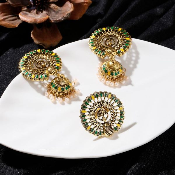 earrings & necklace vintage turkish green peacock ladies earrings&ring set classic gold alloy gypsy tribal jewelry, Silver
earrings & necklace vintage turkish green peacock ladies earrings&ring set classic gold alloy gypsy tribal jewelry, Silver