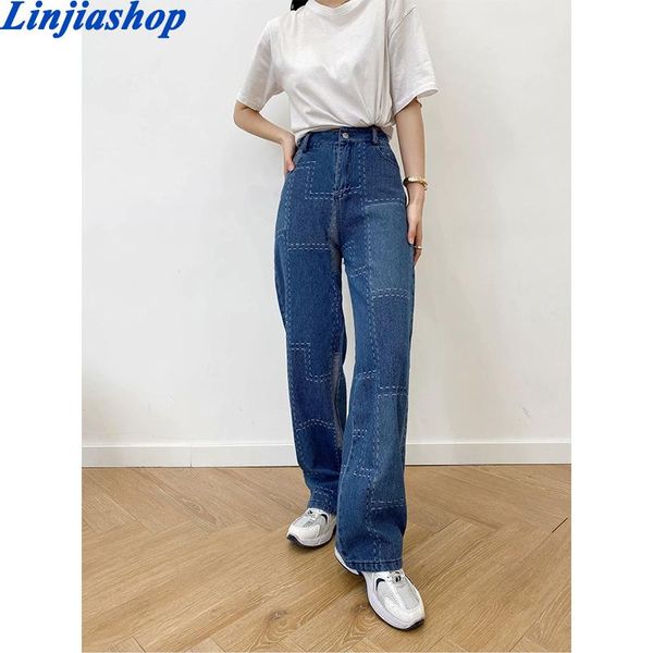 women's pants & capris women england fashion casual high street vintage pockets jeans woman waist ladies trousers, Black;white
women's pants & capris women england fashion casual high street vintage pockets jeans woman waist ladies trousers, Black;white