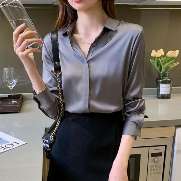 women's blouses & shirts magogo spring women temperament satin shirt long-sleeved loose solid color blouse style elegant imitation silk, White
women's blouses & shirts magogo spring women temperament satin shirt long-sleeved loose solid color blouse style elegant imitation silk, White