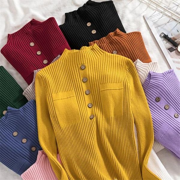women's sweaters 2021 fashion button turtleneck sweater women soft knitted ladies winter pullover womens jumpers, White;black
women's sweaters 2021 fashion button turtleneck sweater women soft knitted ladies winter pullover womens jumpers, White;black