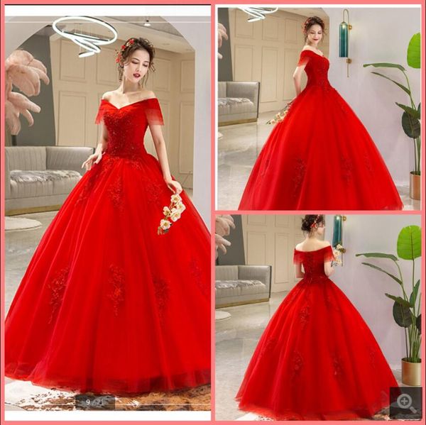2021 robe de soiree red tulle ball gown modest wedding dress off the shoulder vintage short sleeve v neck bridal gowns princess puffy muslim, White
2021 robe de soiree red tulle ball gown modest wedding dress off the shoulder vintage short sleeve v neck bridal gowns princess puffy muslim, White