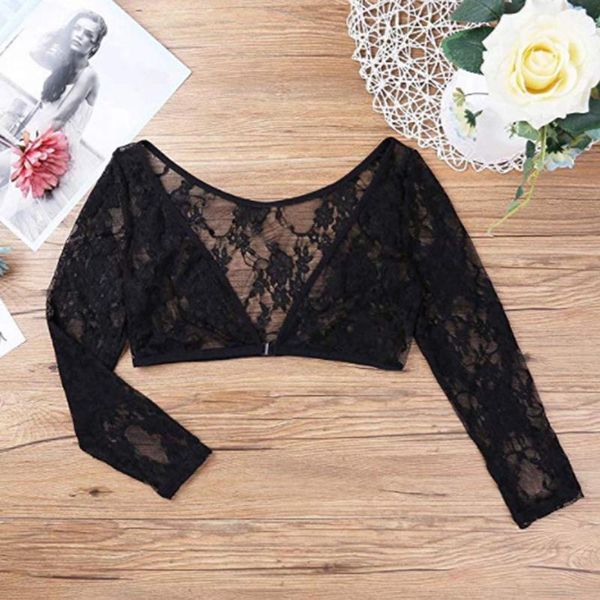 summer long sleeve women blouses thin perspective shawl shrug v neck mesh lace blouse female shirt, White
summer long sleeve women blouses thin perspective shawl shrug v neck mesh lace blouse female shirt, White