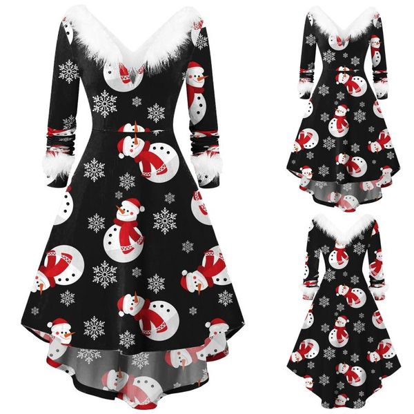 casual dresses autumn women's christmas dress 2021 faux-plush panel long sleeve v collar asymmetrical party dress woman elegant, Black;gray
casual dresses autumn women's christmas dress 2021 faux-plush panel long sleeve v collar asymmetrical party dress woman elegant, Black;gray