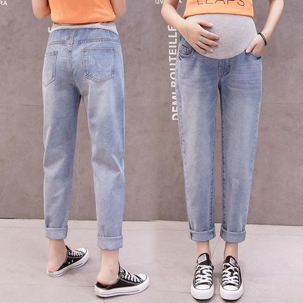 maternity bottoms loose boyfriend jeans for pregnant women denim pants trousers elastic waist abdominal pregnancy clothe, White
maternity bottoms loose boyfriend jeans for pregnant women denim pants trousers elastic waist abdominal pregnancy clothe, White