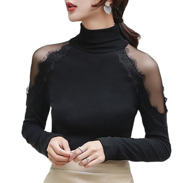 women's blouses & shirts autumn long sleeve lace blouse women 2021 fashion solid casual office lady turtleneck slim 11093, White
women's blouses & shirts autumn long sleeve lace blouse women 2021 fashion solid casual office lady turtleneck slim 11093, White