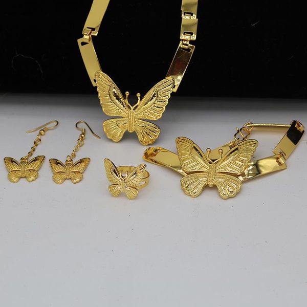 earrings & necklace dubai jewelry set for women collar africa ethiopia gold color butterfly bangle ring wedding party gift, Silver
earrings & necklace dubai jewelry set for women collar africa ethiopia gold color butterfly bangle ring wedding party gift, Silver