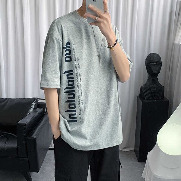 t-shirt short sleeve versatile plus oversize fat loose letter printing trendy men's summer street, White;black
t-shirt short sleeve versatile plus oversize fat loose letter printing trendy men's summer street, White;black