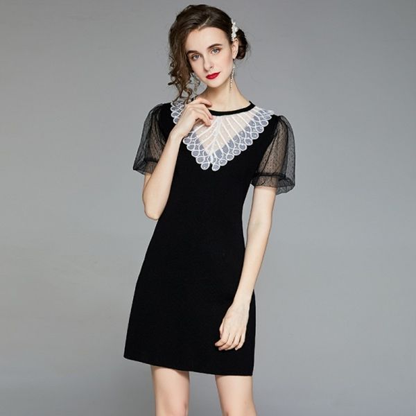 summer women runway design black white o-neck mesh lantern sleeved patchwork mini ladies slim casual dress 210514, Black;gray
summer women runway design black white o-neck mesh lantern sleeved patchwork mini ladies slim casual dress 210514, Black;gray