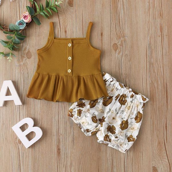 2pcs kids baby girl clothes sleeveless button ruffles dress flower shorts pants outfit summer 2021 clothing sets, White
2pcs kids baby girl clothes sleeveless button ruffles dress flower shorts pants outfit summer 2021 clothing sets, White