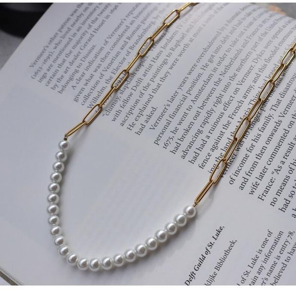 fashion jewelry boho beads chains 5mm pearl necklace women gold stainless steel paperclip party gifts pendant necklaces, Silver
fashion jewelry boho beads chains 5mm pearl necklace women gold stainless steel paperclip party gifts pendant necklaces, Silver