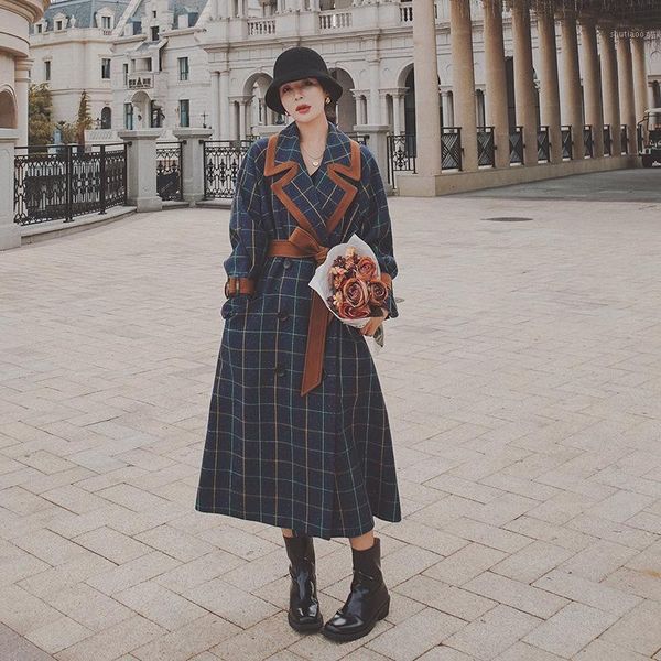 women's wool & blends style restoring ancient ways children cloth coat female in the long winter 2021 woolen lapels, Black
women's wool & blends style restoring ancient ways children cloth coat female in the long winter 2021 woolen lapels, Black