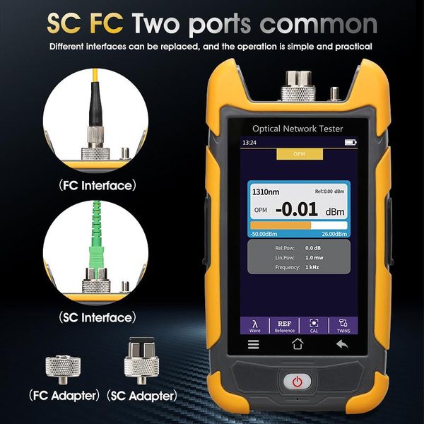 aua8513u/a otdr reflectometer mini pro 1310nm 1550nm 28/26db fiber optic tester instrument with opm ols vfl touch screen sc fc equipment
aua8513u/a otdr reflectometer mini pro 1310nm 1550nm 28/26db fiber optic tester instrument with opm ols vfl touch screen sc fc equipment