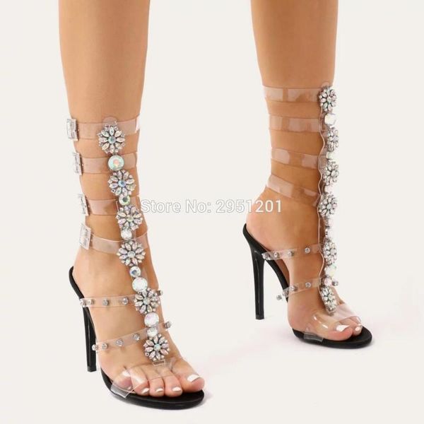 sweet thin heel wedding shoes clear crystal high heels diamond starppy women pvc gladiator sandals, Black
sweet thin heel wedding shoes clear crystal high heels diamond starppy women pvc gladiator sandals, Black